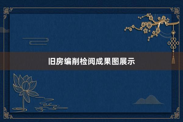 旧房编削检阅成果图展示
